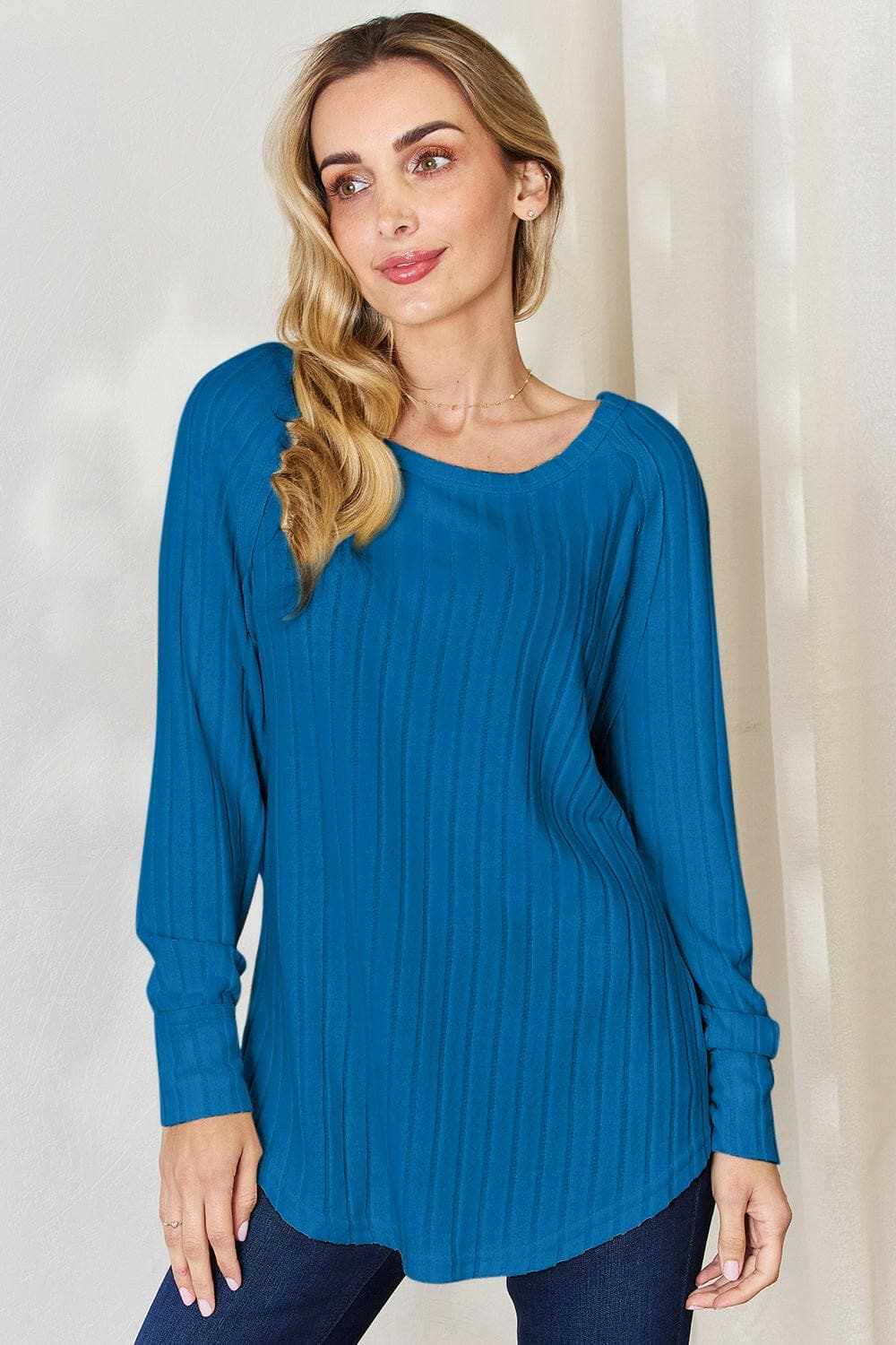 Camisetas Trendsi TIKTOK - Camiseta chic de cuello redondo acanalado