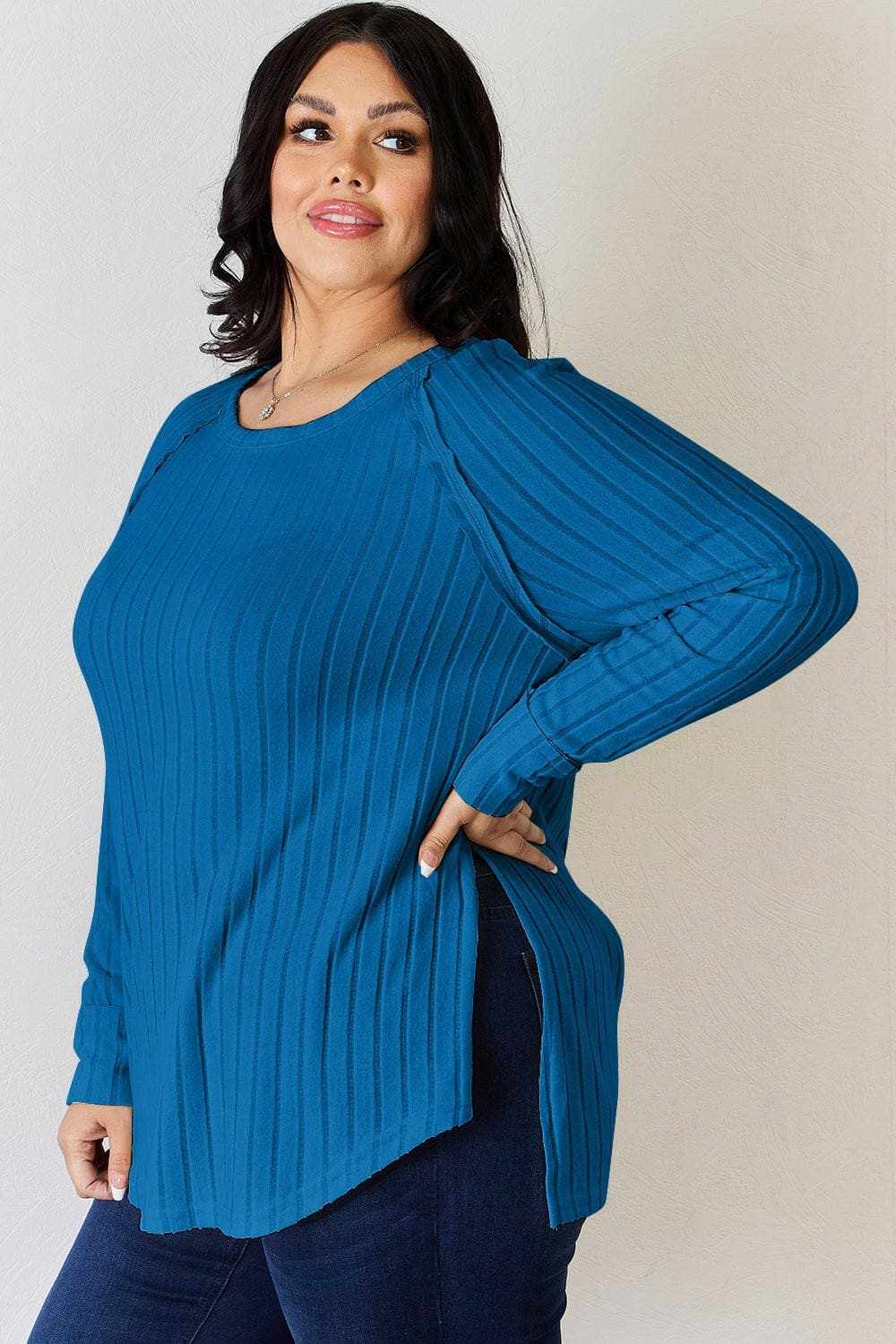 Camisetas Trendsi TIKTOK - Camiseta chic de cuello redondo acanalado