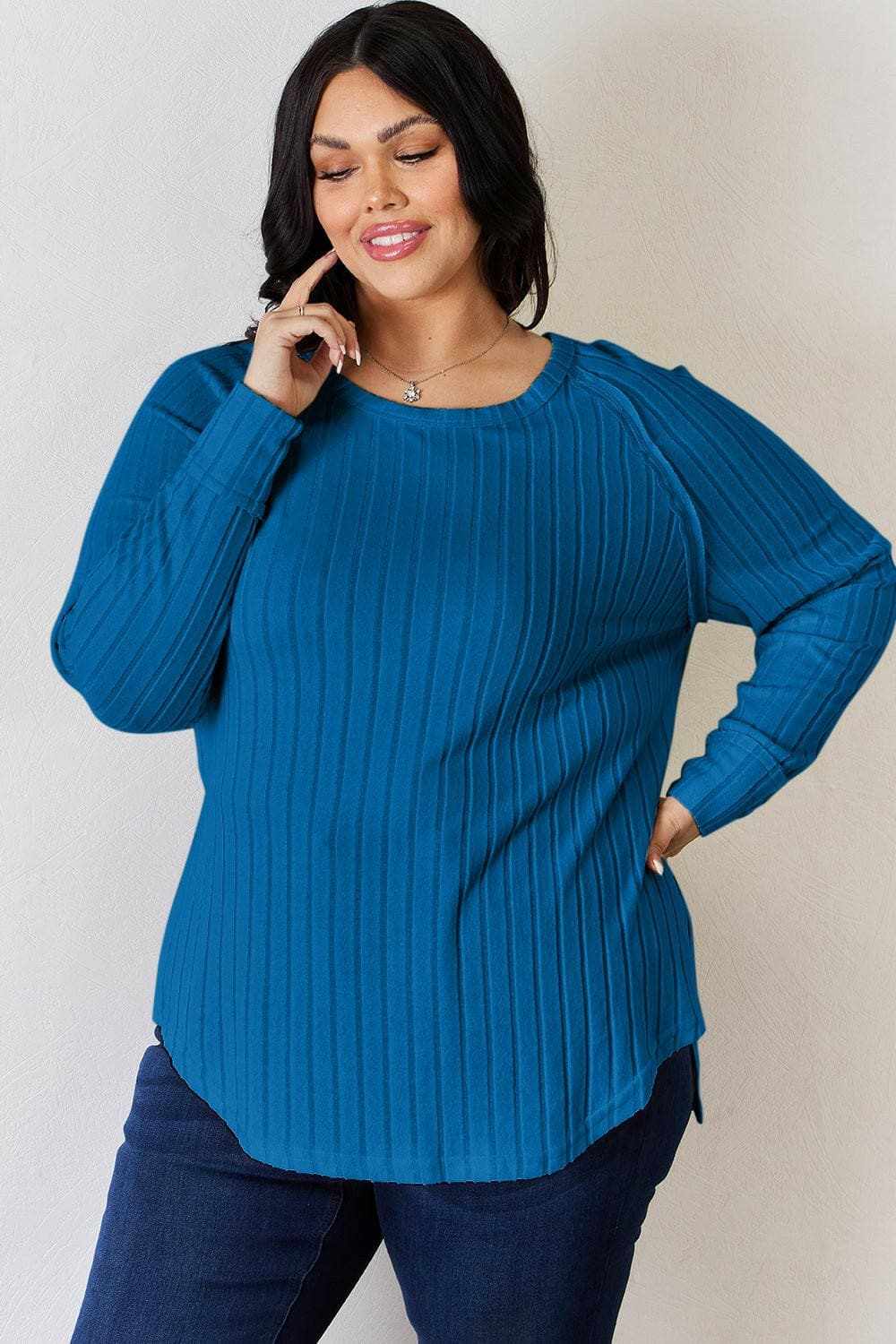 Camisetas Trendsi TIKTOK - Camiseta chic de cuello redondo acanalado