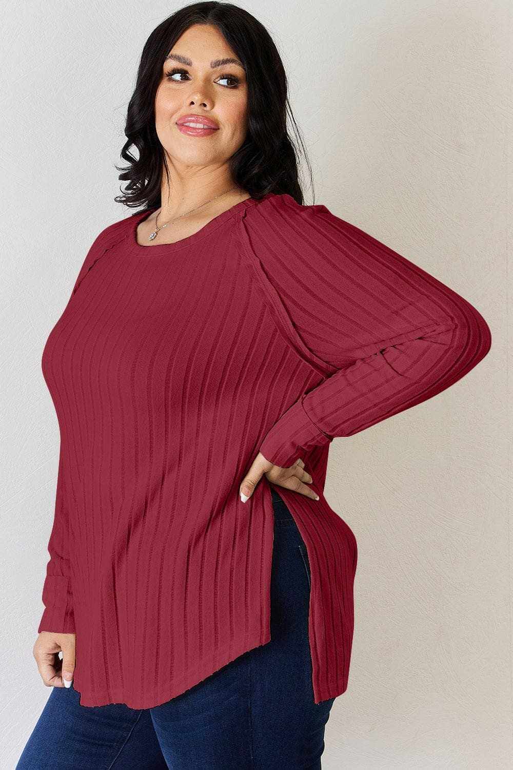 Camisetas Trendsi TIKTOK - Camiseta chic de cuello redondo acanalado