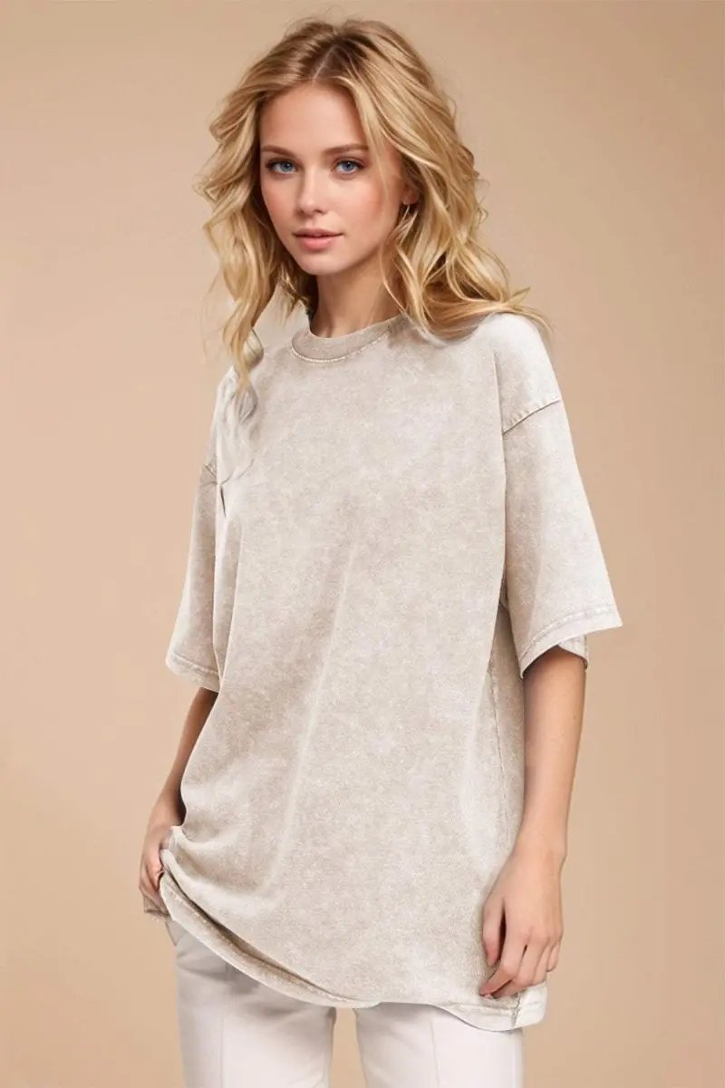 T-Shirts Trendsi Basic Bae Round Neck Half Sleeve T-Shirt for Women