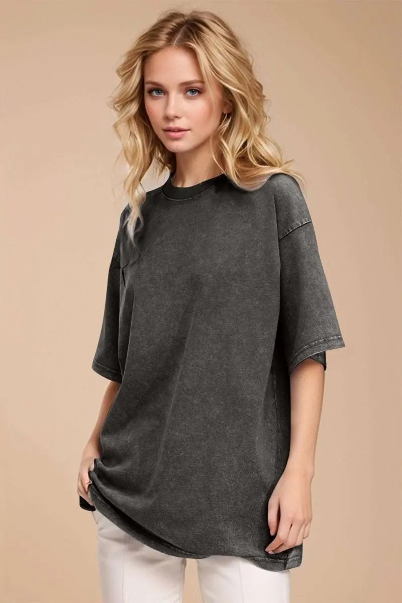 T-Shirts Trendsi Basic Bae Round Neck Half Sleeve T-Shirt for Women