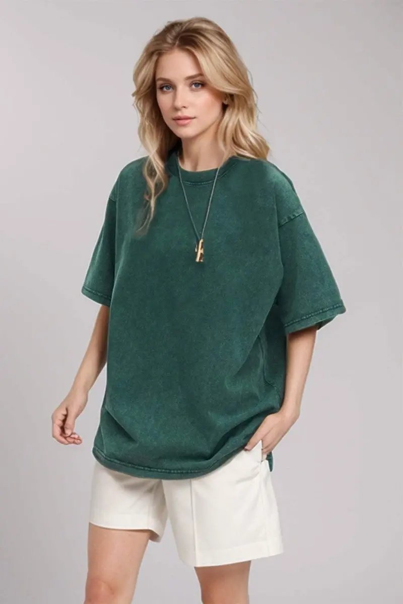 T-Shirts Trendsi Basic Bae Round Neck Half Sleeve T-Shirt for Women