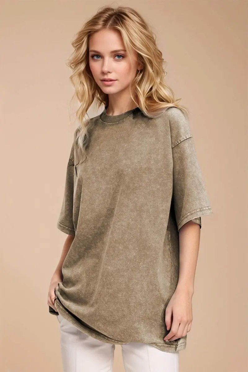T-Shirts Trendsi Basic Bae Round Neck Half Sleeve T-Shirt for Women