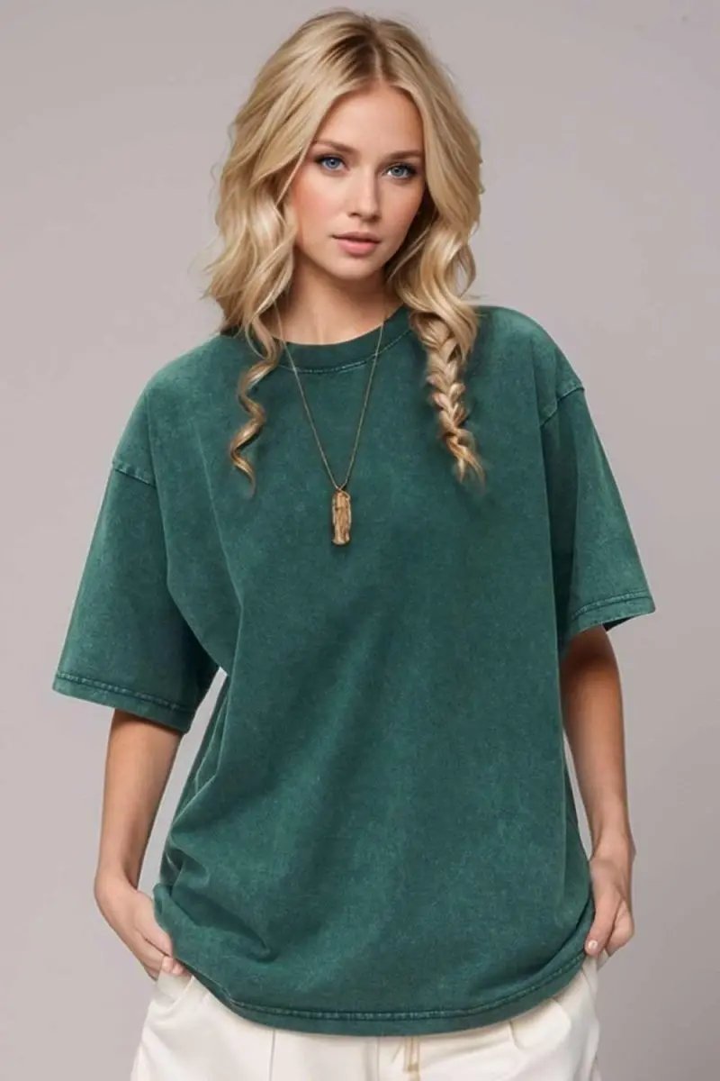 T-Shirts Trendsi Basic Bae Round Neck Half Sleeve T-Shirt for Women