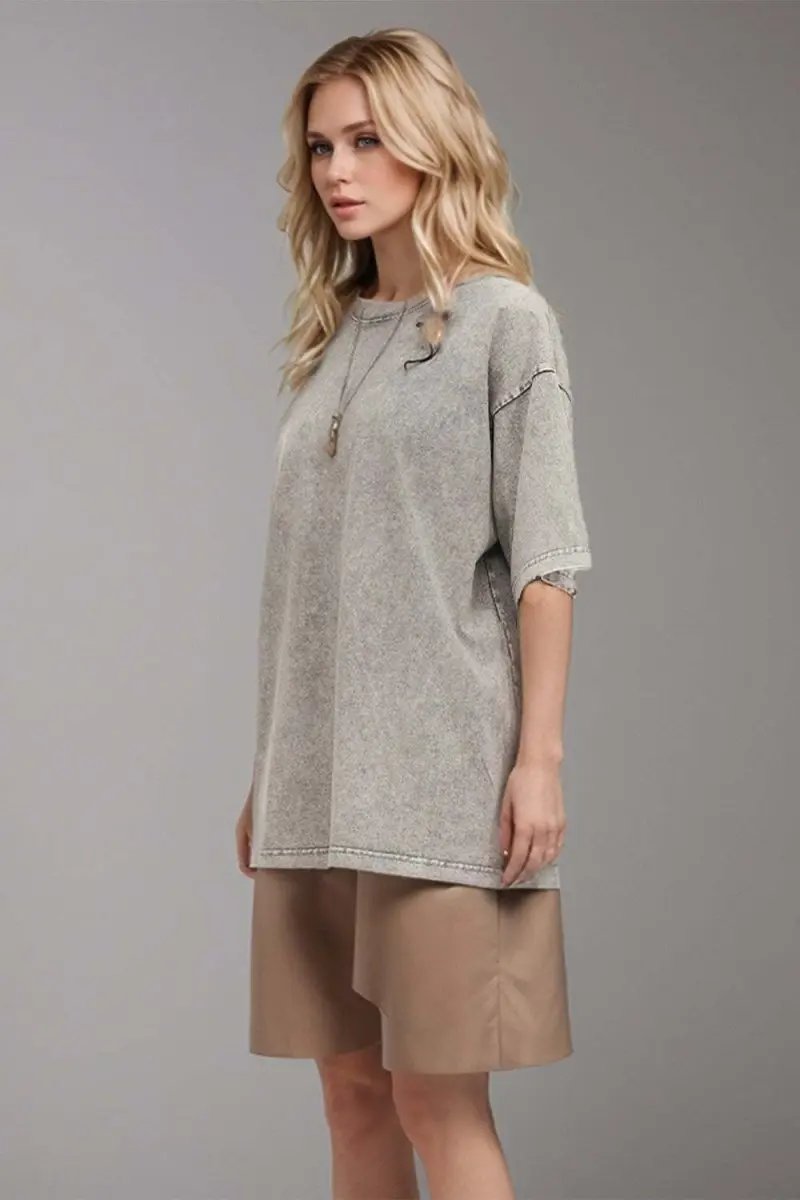T-Shirts Trendsi Basic Bae Round Neck Half Sleeve T-Shirt for Women