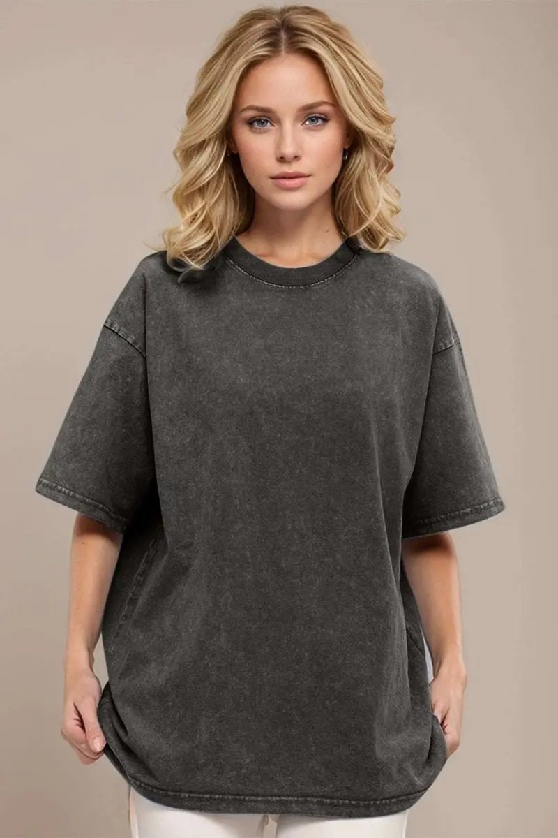 T-Shirts Trendsi Basic Bae Round Neck Half Sleeve T-Shirt for Women