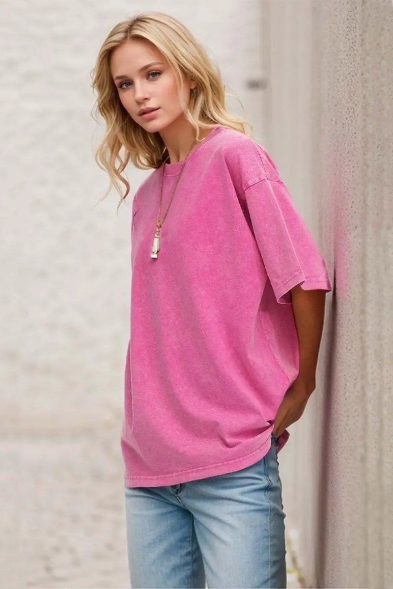 T-Shirts Trendsi Basic Bae Round Neck Half Sleeve T-Shirt for Women