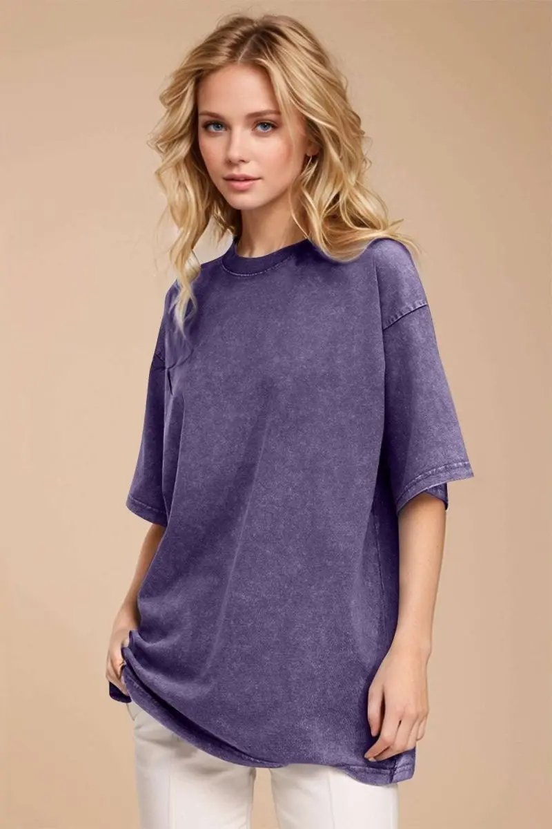 T-Shirts Trendsi Basic Bae Round Neck Half Sleeve T-Shirt for Women