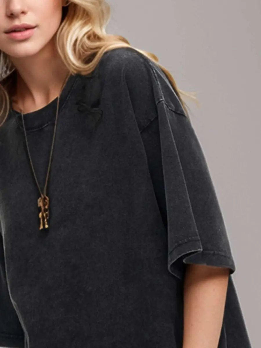 T-Shirts Trendsi Basic Bae Round Neck Half Sleeve T-Shirt for Women