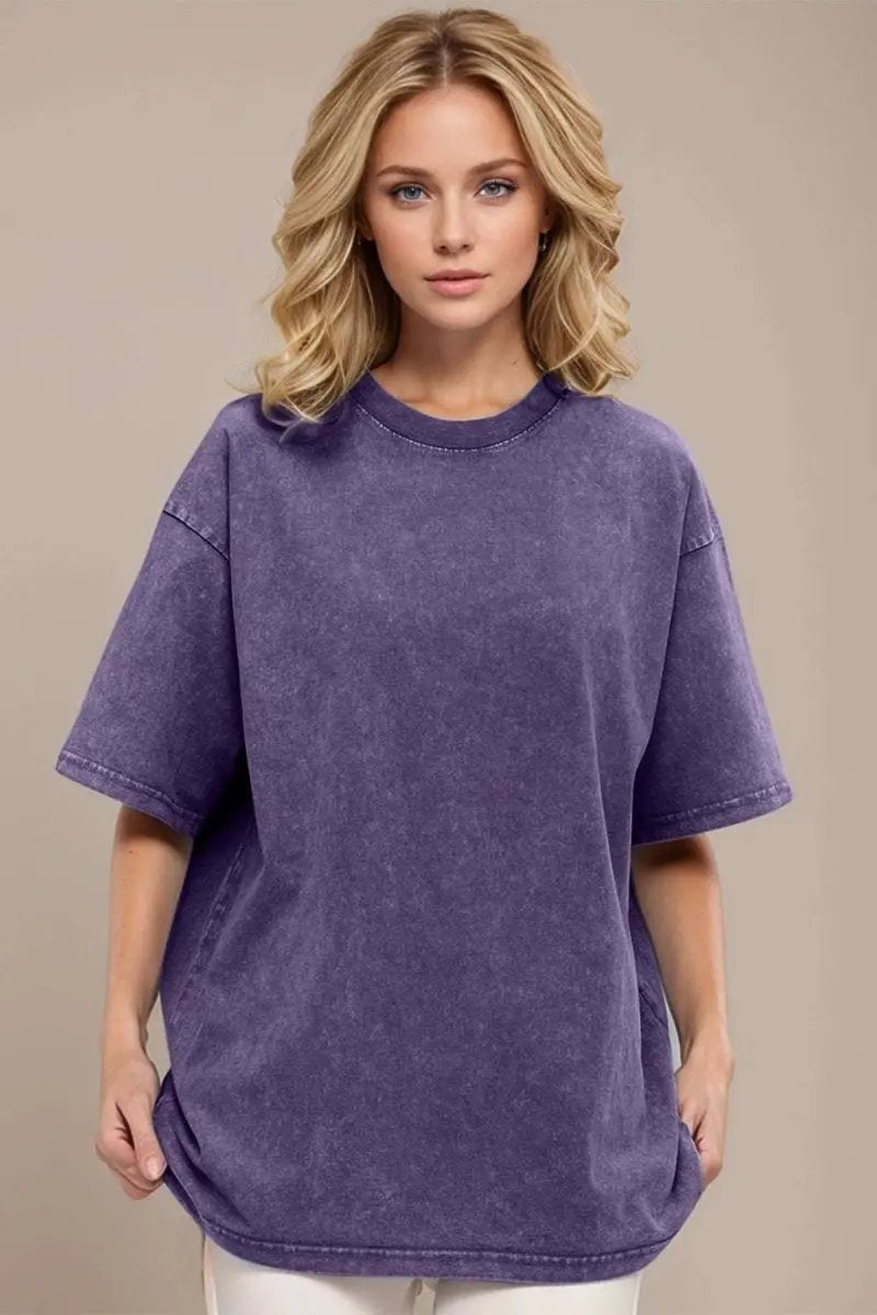 T-Shirts Trendsi Basic Bae Round Neck Half Sleeve T-Shirt for Women