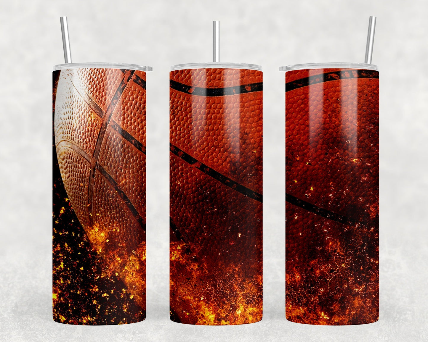 Basketball|Skinny Tumbler|Optional Bluetooth Speaker| Speaker Color Varies by Rowdy Ridge Co