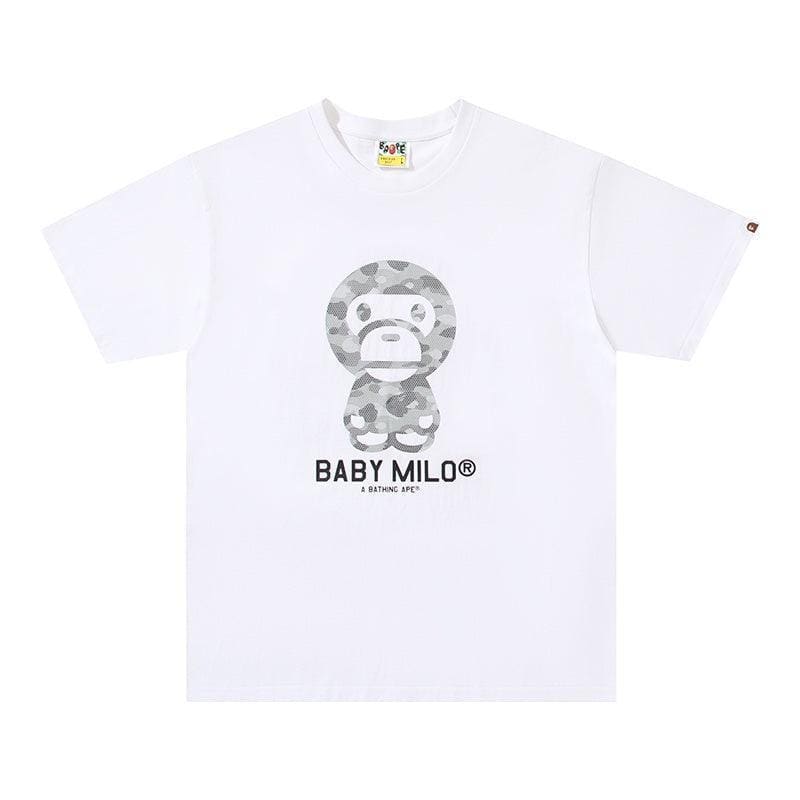 Bathing Ape White Baby Milo T-Shirt without Collar