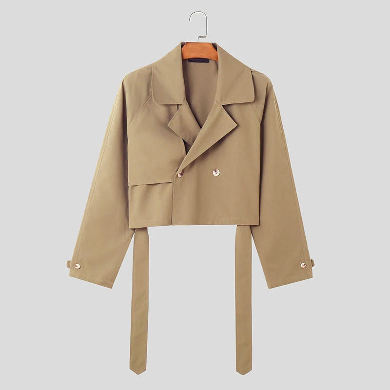 Mens Stylish Loose-fit Jacket Trench Coat