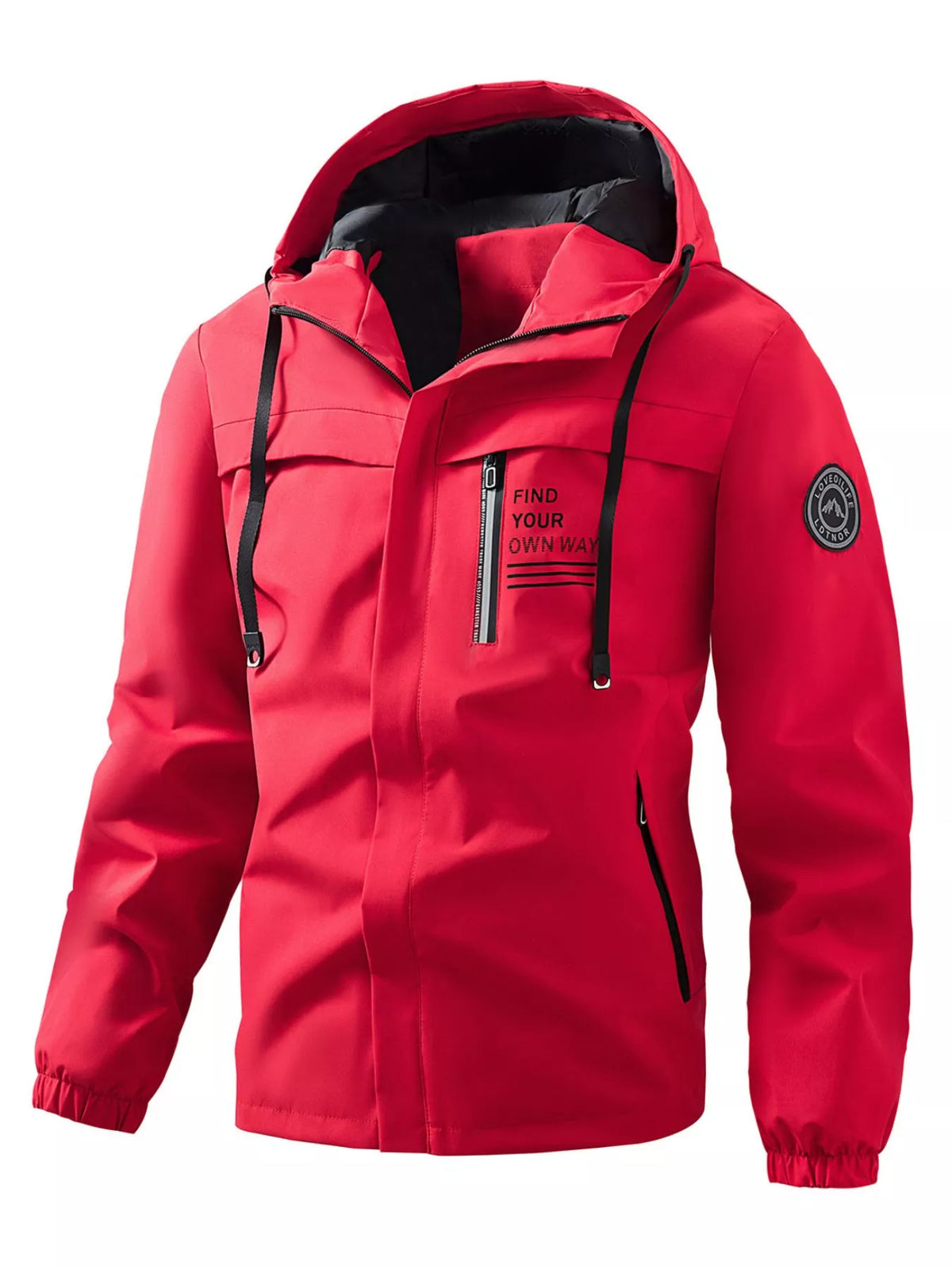 Men's Plus Size Hooded Outdoor Windproof Jacket