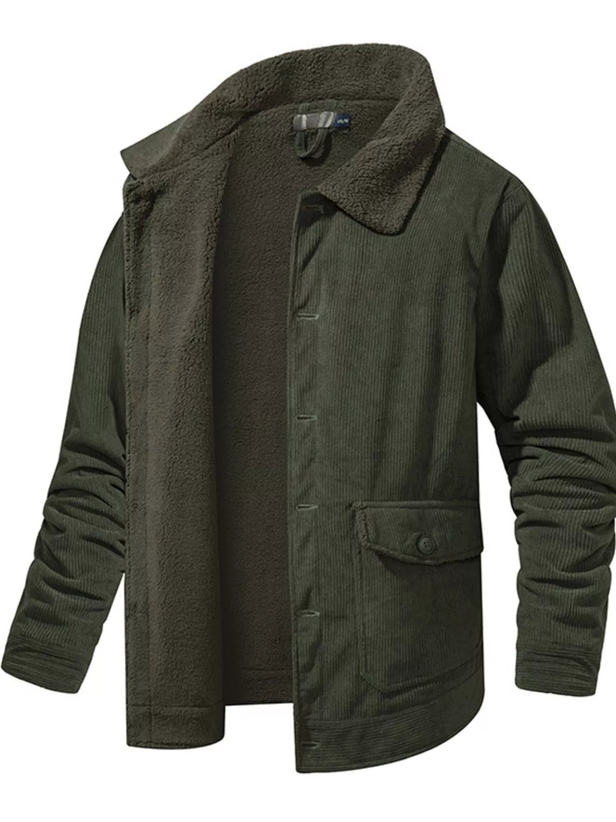 Men's Corduroy Sherpa Lined Button-Up Jacket