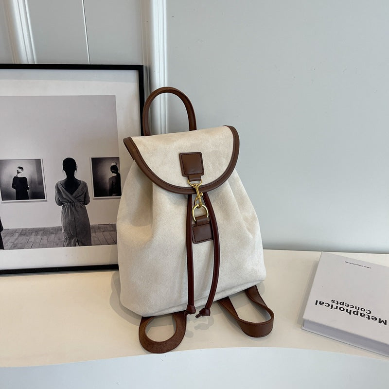Women's Casual Niche Design Suede Backpack