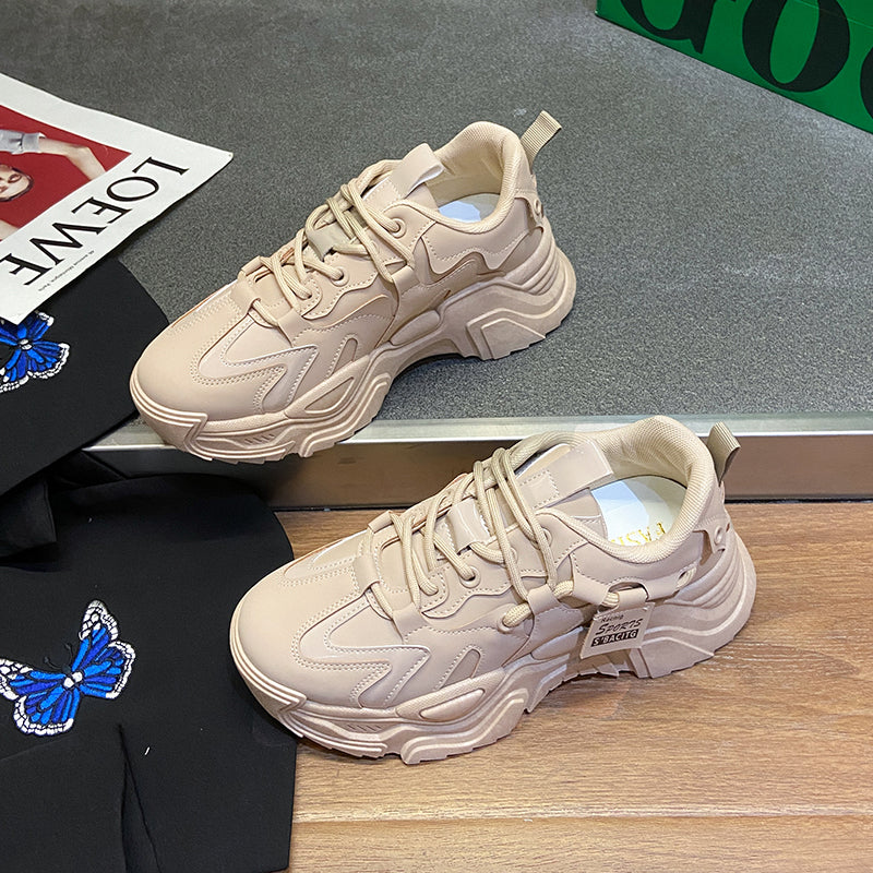 Thick-soled Lace-up Sports Sneakers