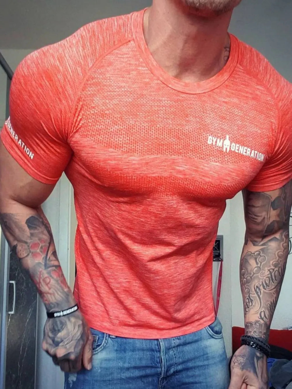 Camiseta de manga corta y cuello redondo de talla grande para hombre