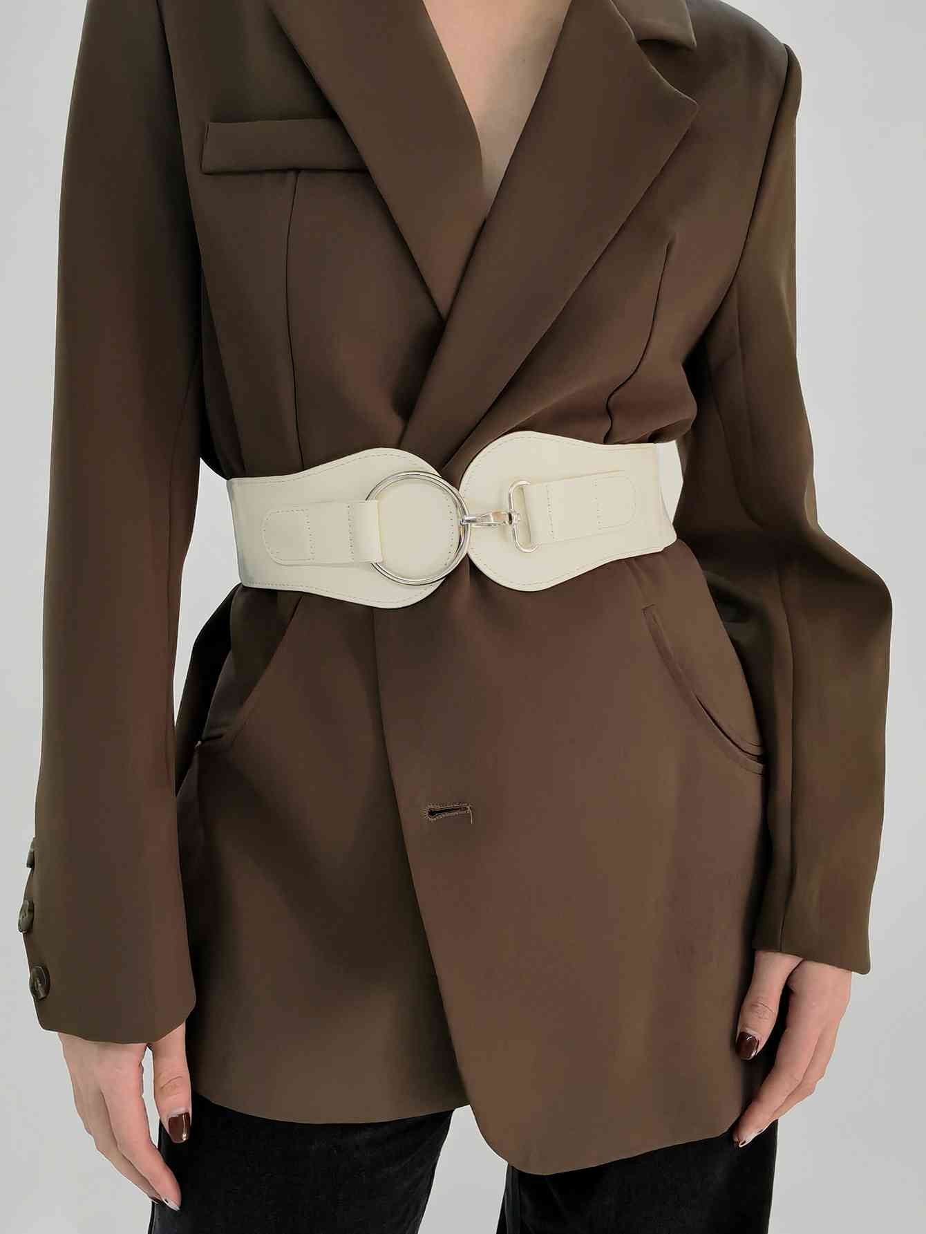 Elegant Fashion PU Elastic Wide Belt – Adjustable Comfort Fit See size chart under “more details”