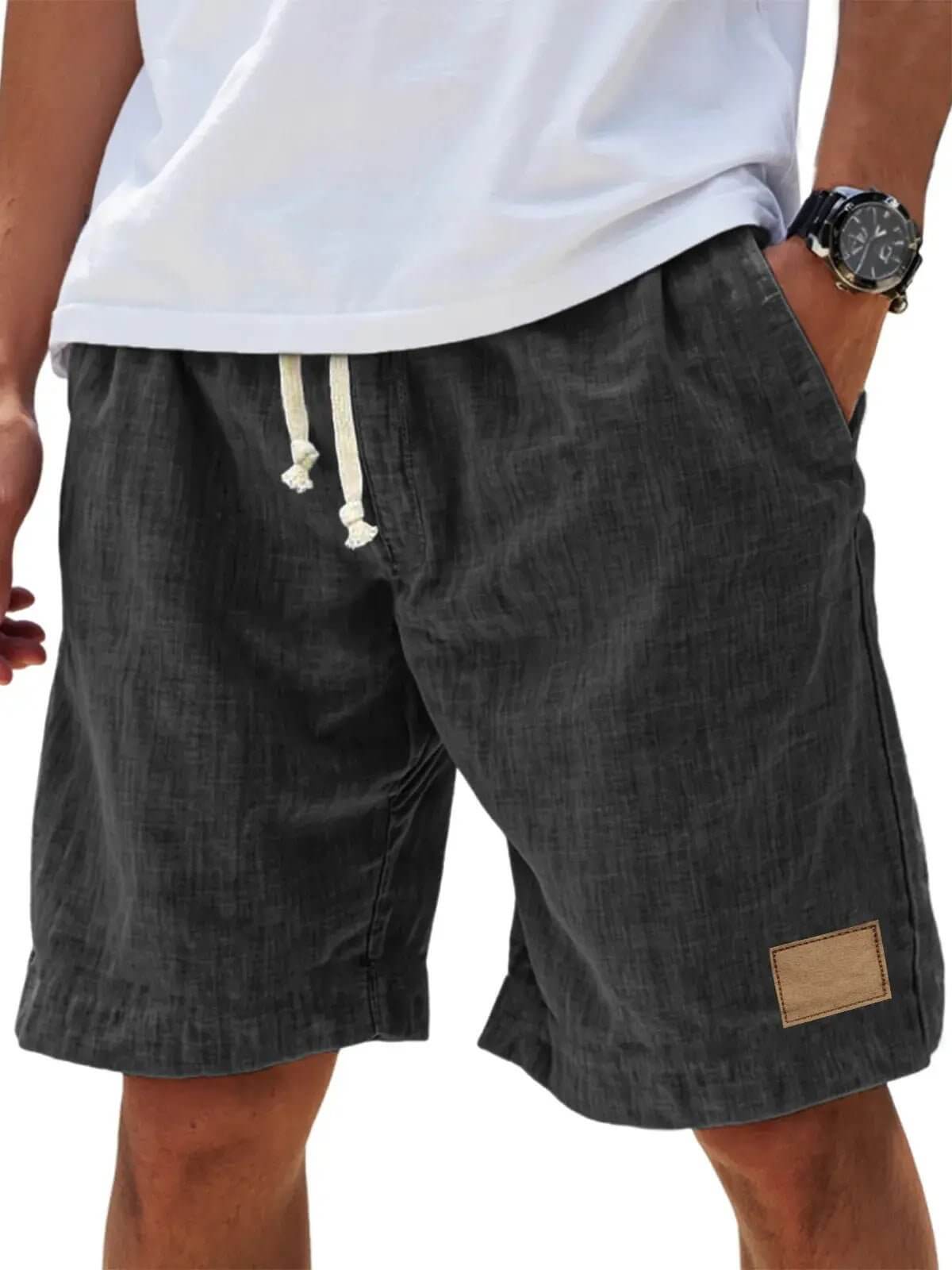 Men's Breathable Linen Holiday Shorts – Retro Loose Fit