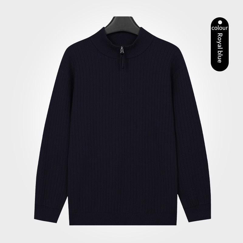 Men's Semi-Zip Knit Sweater With A Light Luxury Feel Soft And Warm For Autumn And Winter