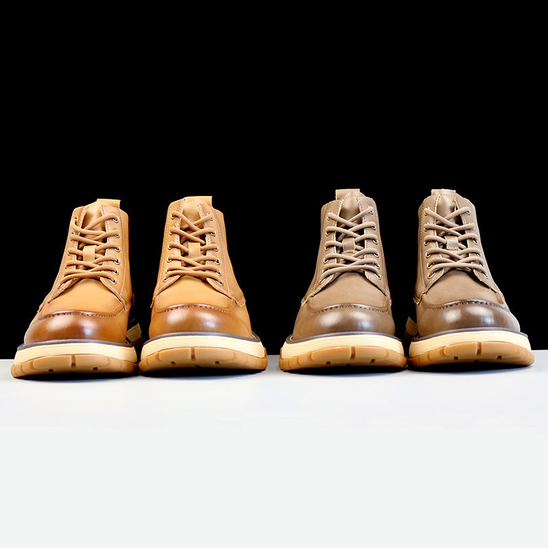 Botas Martin de estilo británico para hombre, para ocio al aire libre, con suela gruesa amortiguadora