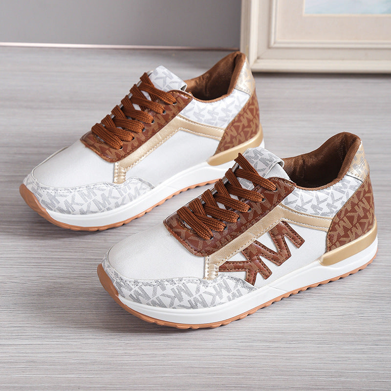 Front Lace-up Round-Toe Breathable Sneakers