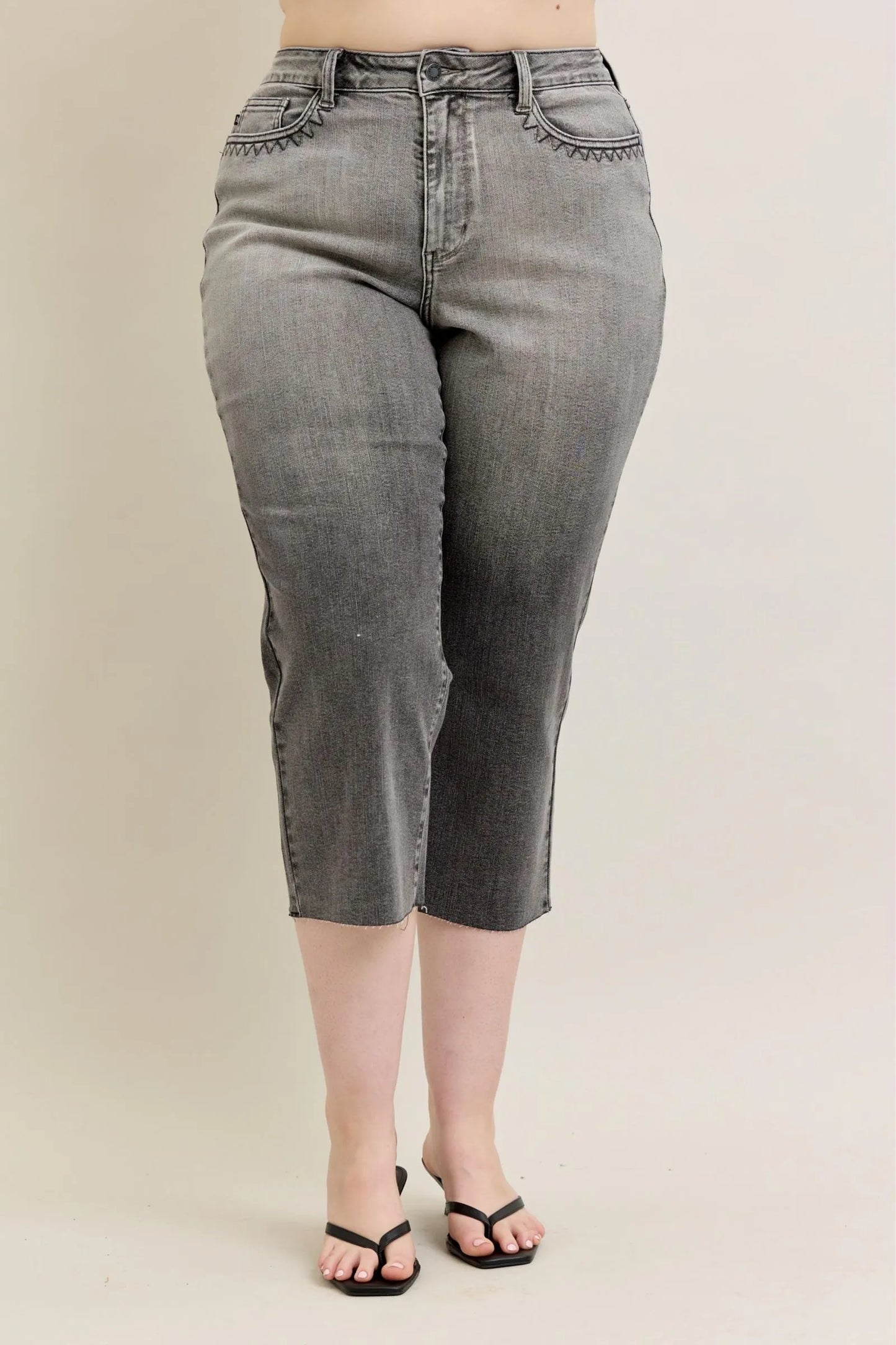 Judy Blue Full Size Wide Leg Capris Jeans Plus Size