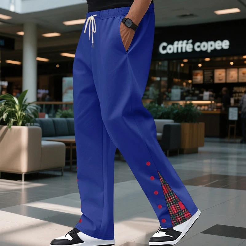 Contrast Color Drawstring No Fly Straight Track Sweatpants