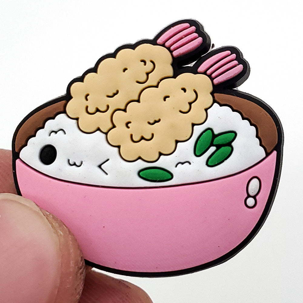 Cartoon Food Hole Shoes Shoe Ornament Shoe Buckle PVC Eva Sandals Decorative Accessories