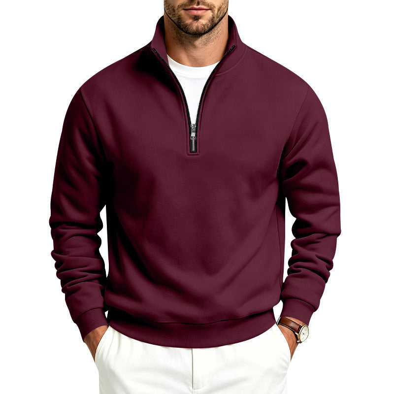 Men's Sports And Leisure Stand Up Collar Zipper Sweatshirt