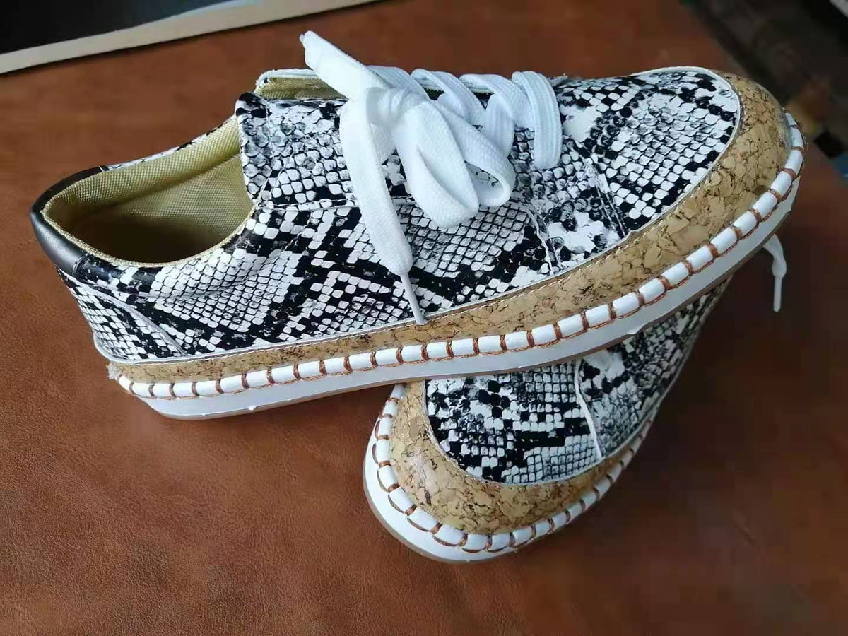 Platform Snake Print Fashion Casual Single Women Shoes