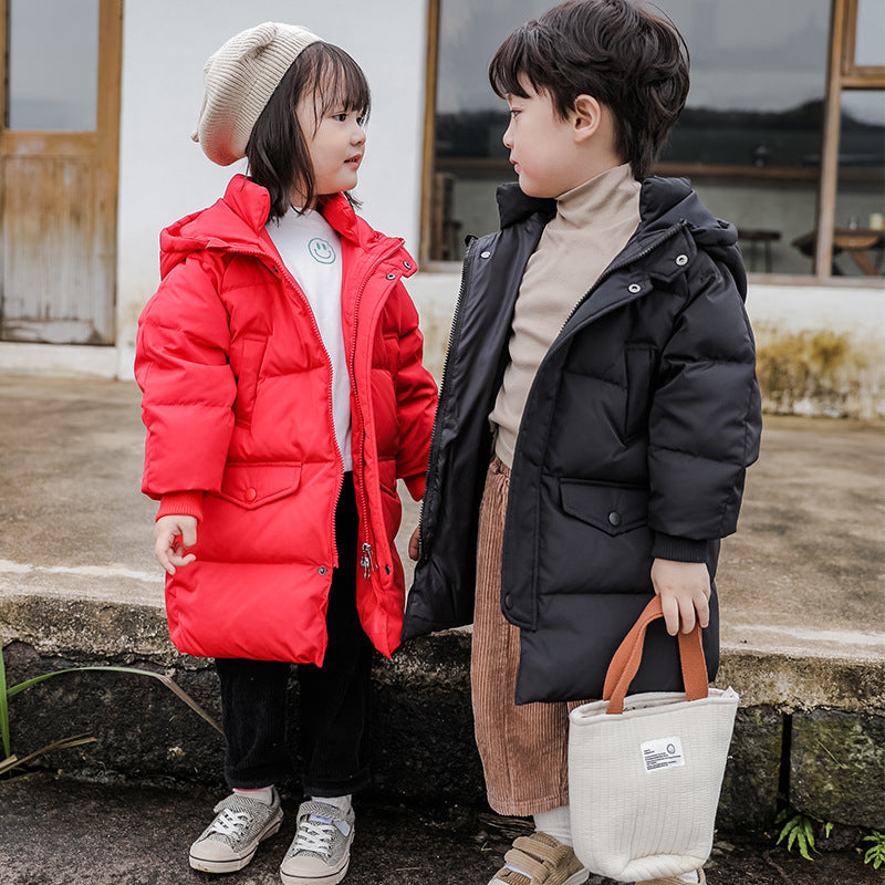 Mid-length Over-the-knee Children's Down Jacket