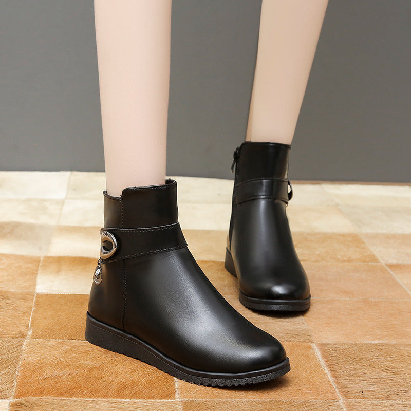 Women's Low-Heel Wedge Fleece Warm Boots