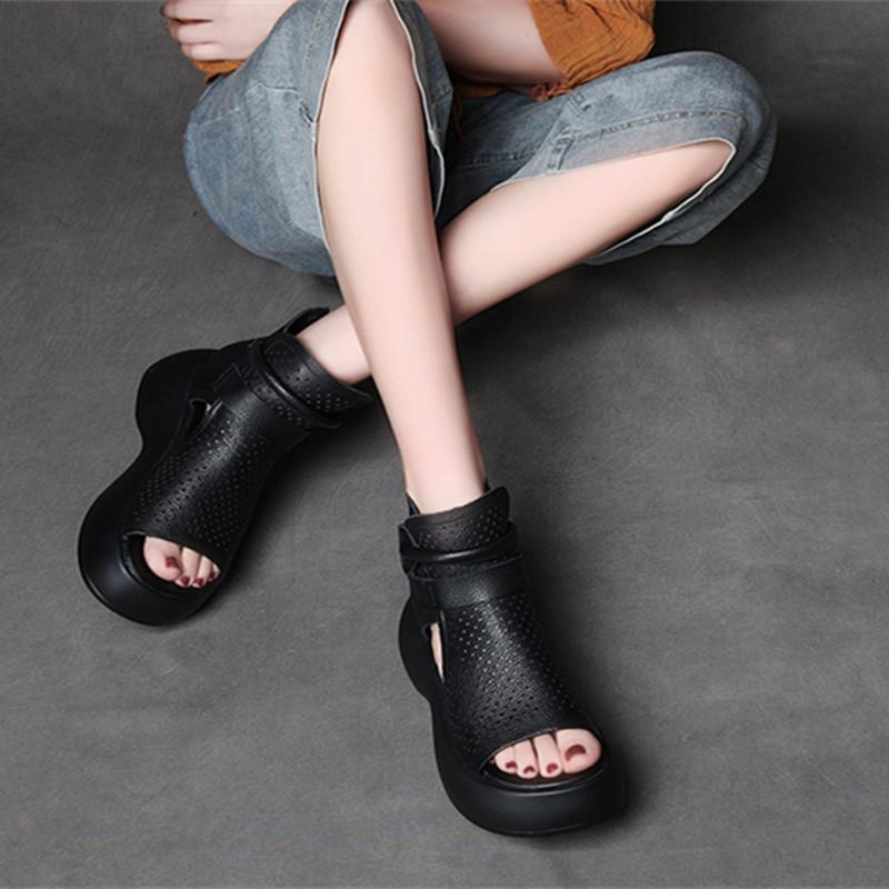 Women's High-Top Roman Sandals with Platform Sole