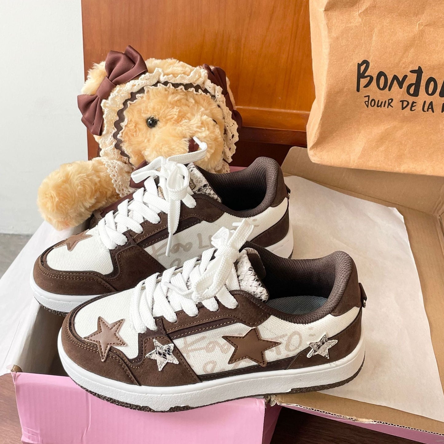 Unisex Retro Contrast Color Sneakers