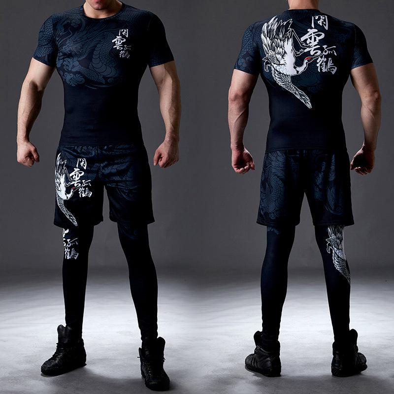 Traje de fitness de secado rápido y absorbente de sudor para hombres