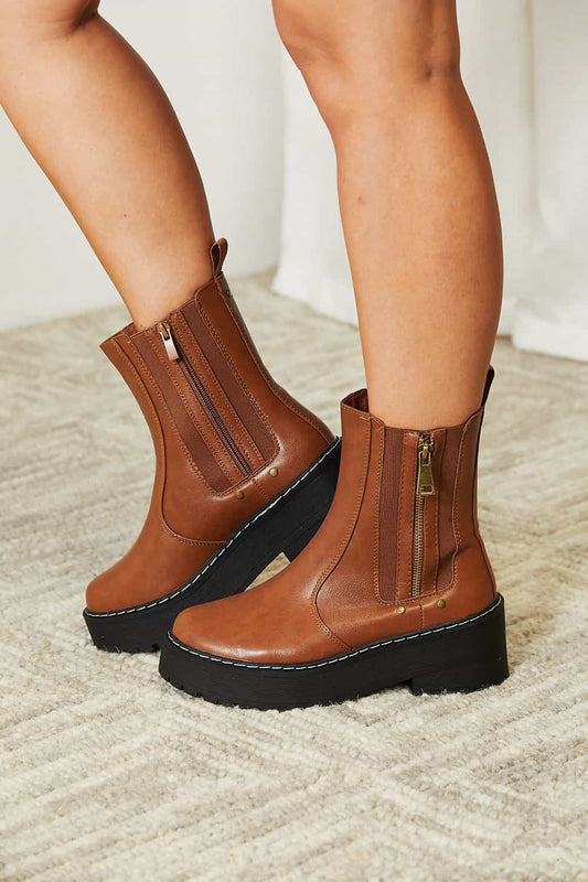 Botines de plataforma con cremallera lateral Forever Link