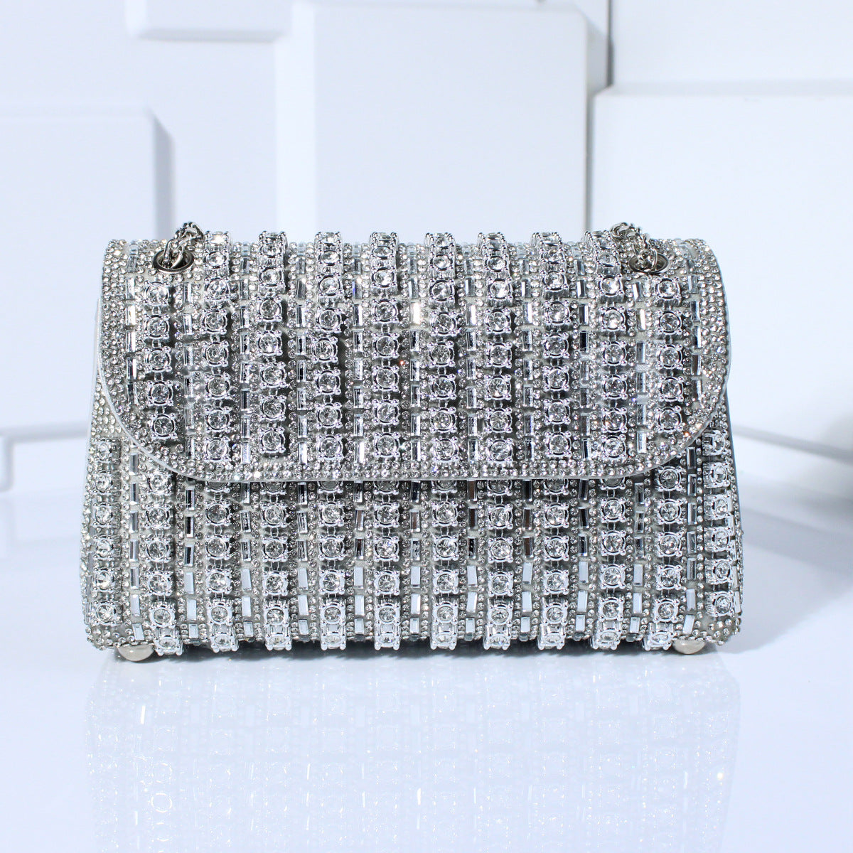 Diamond-Embedded Crossbody Travel Bag