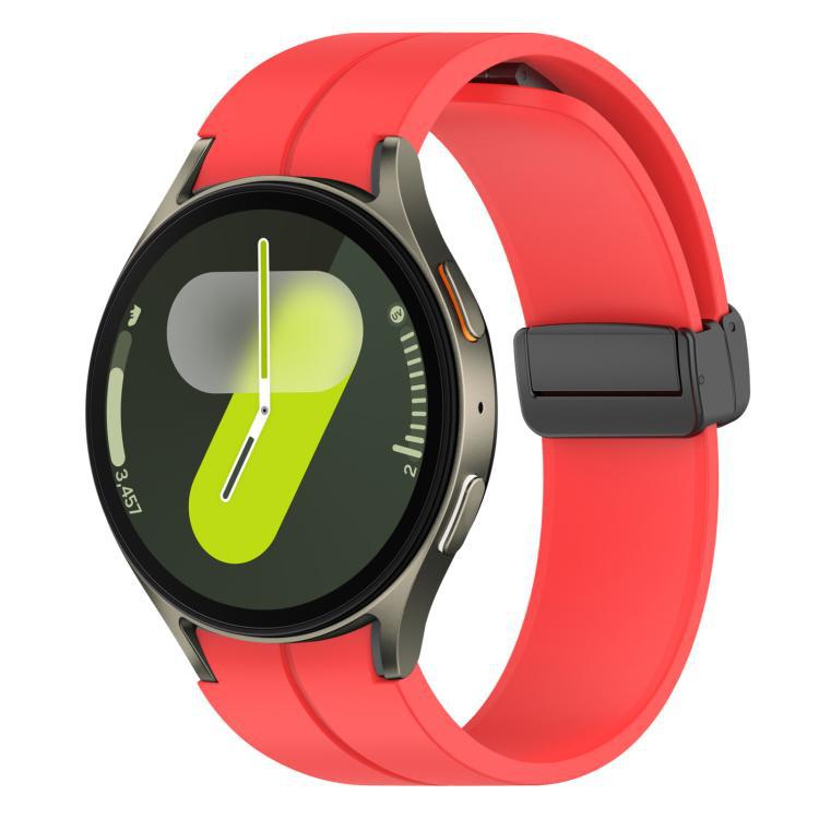 Folding Magnetic Black-clasp Silicone Watch Strap