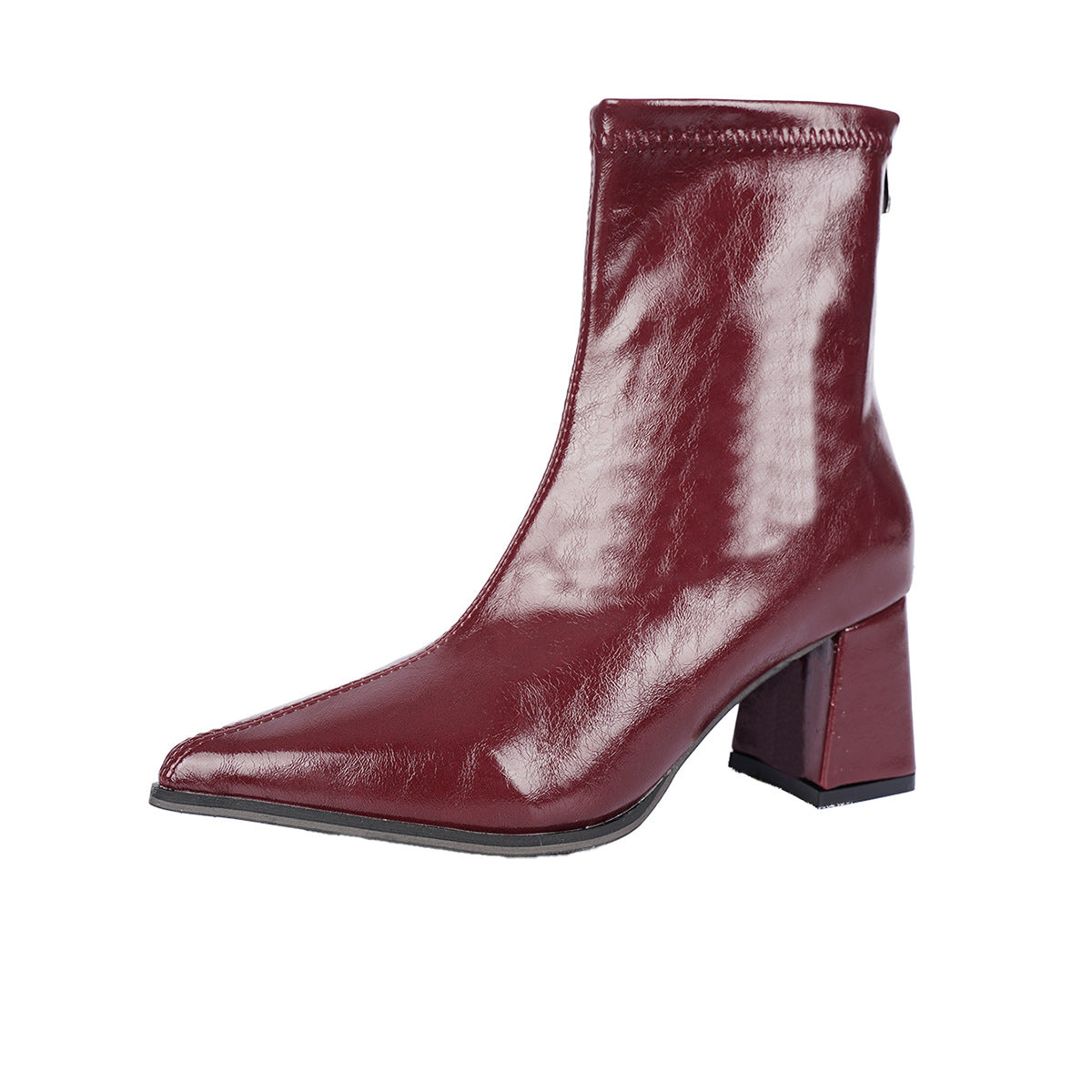 Western-style Pointed-toe Ankle Boots For Women