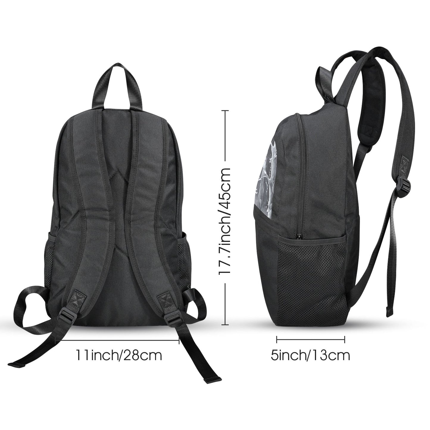 Wolf in Moonlit Forest Casual Backpack | Upper Part Printing