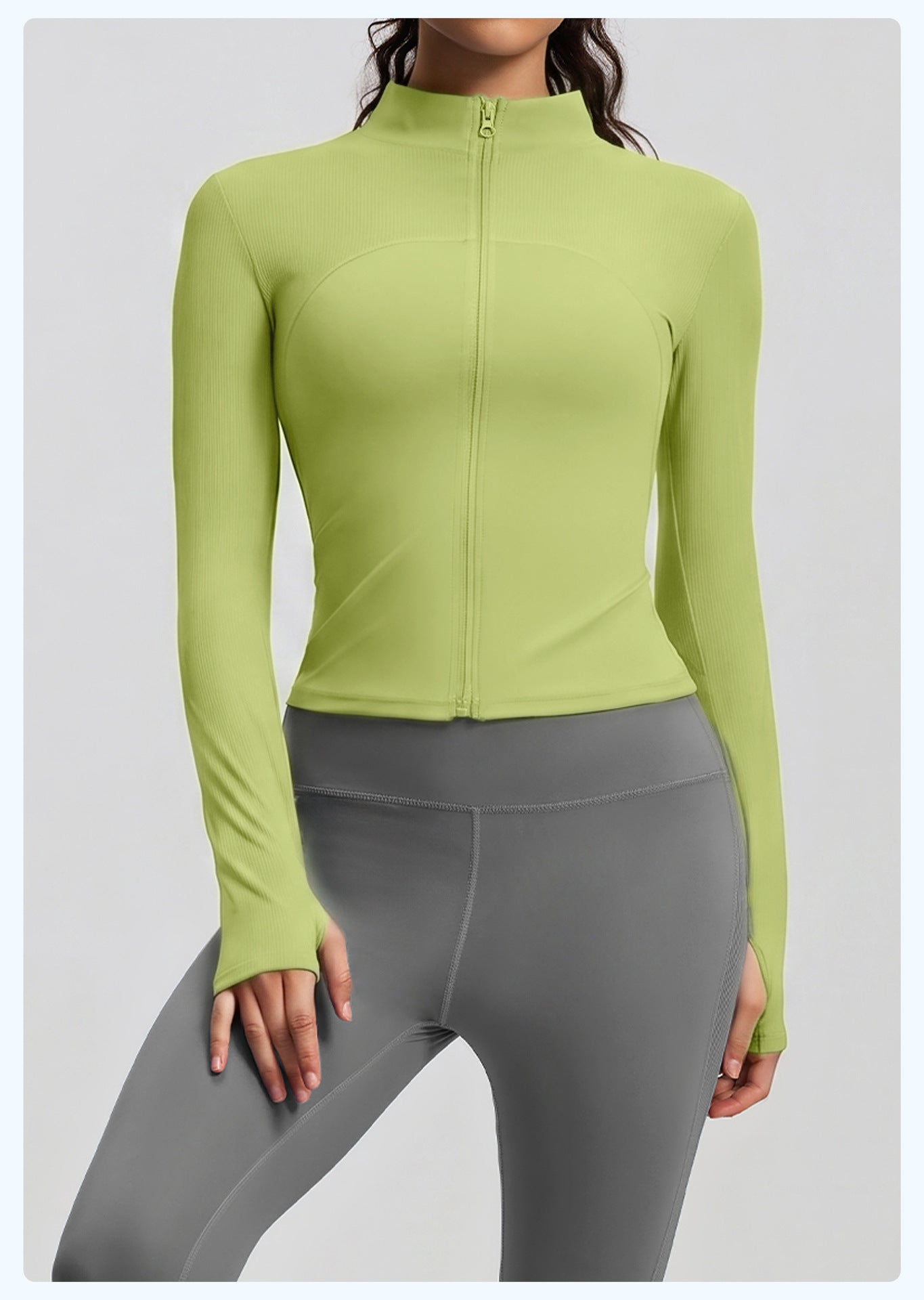 New Striped Sports Jacket Outdoor Running Slim-fit Slim-fit Landing Collar Yoga Jacket