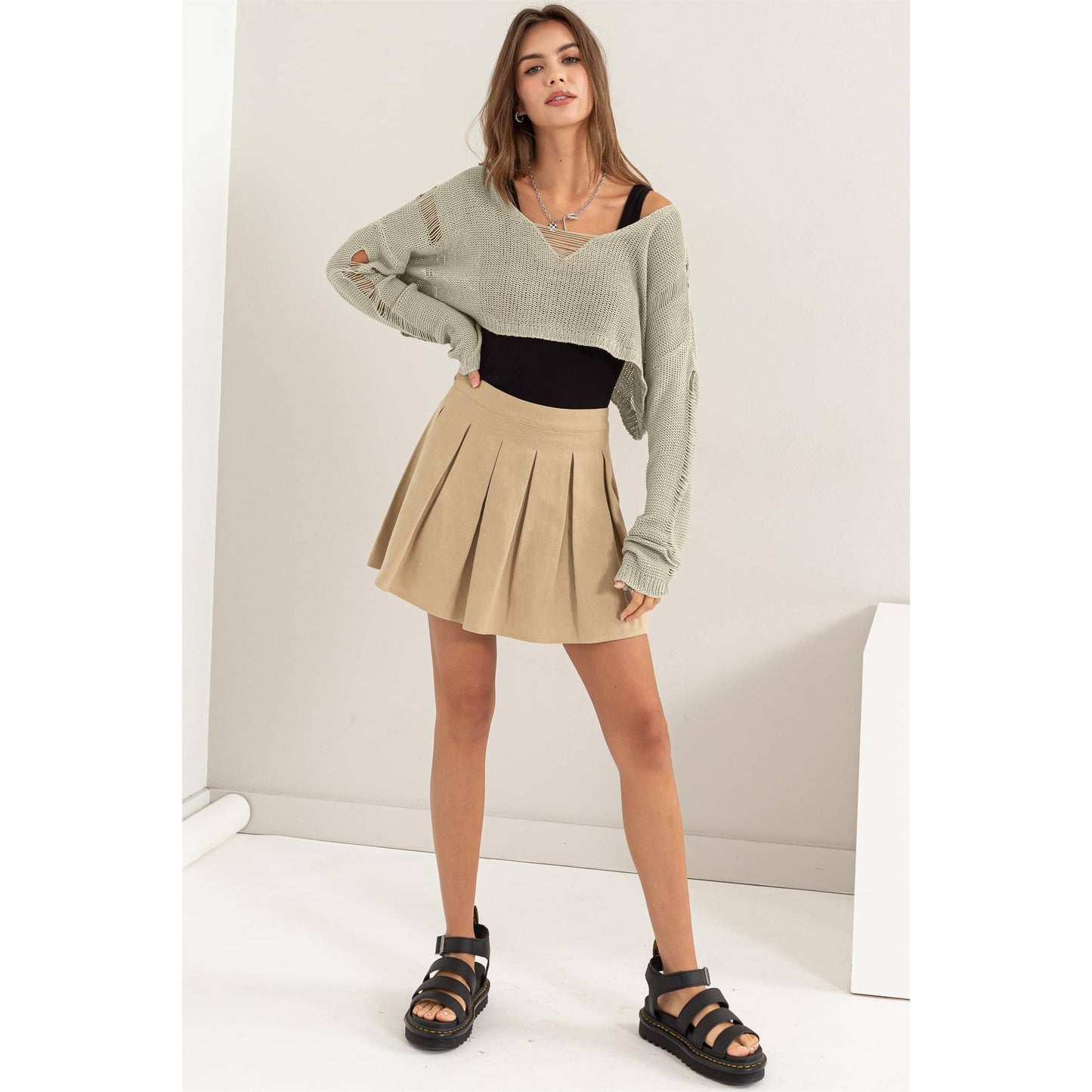 Leah's Distressed Crop Top