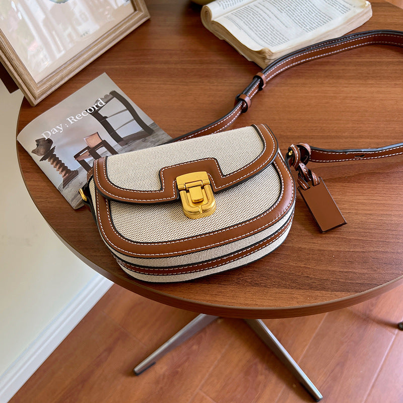 Women's Canvas Contrast Color Travel Bag