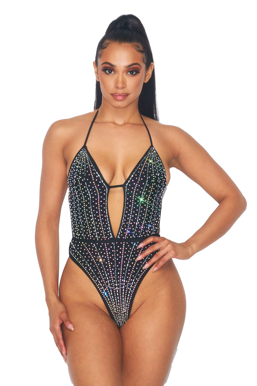 Body halter con cuentas