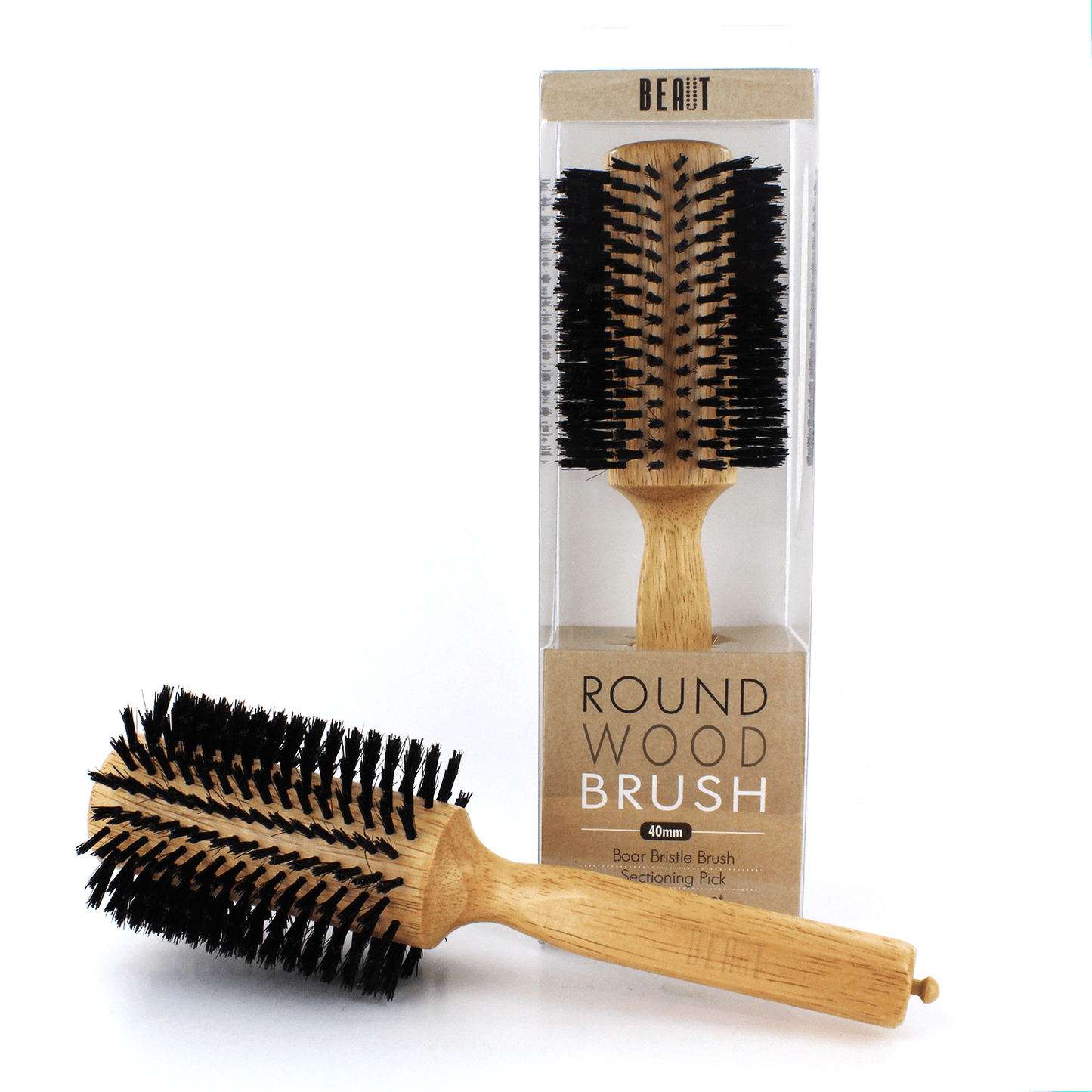 Beaut Wood Round Hair Brush - Choose Size