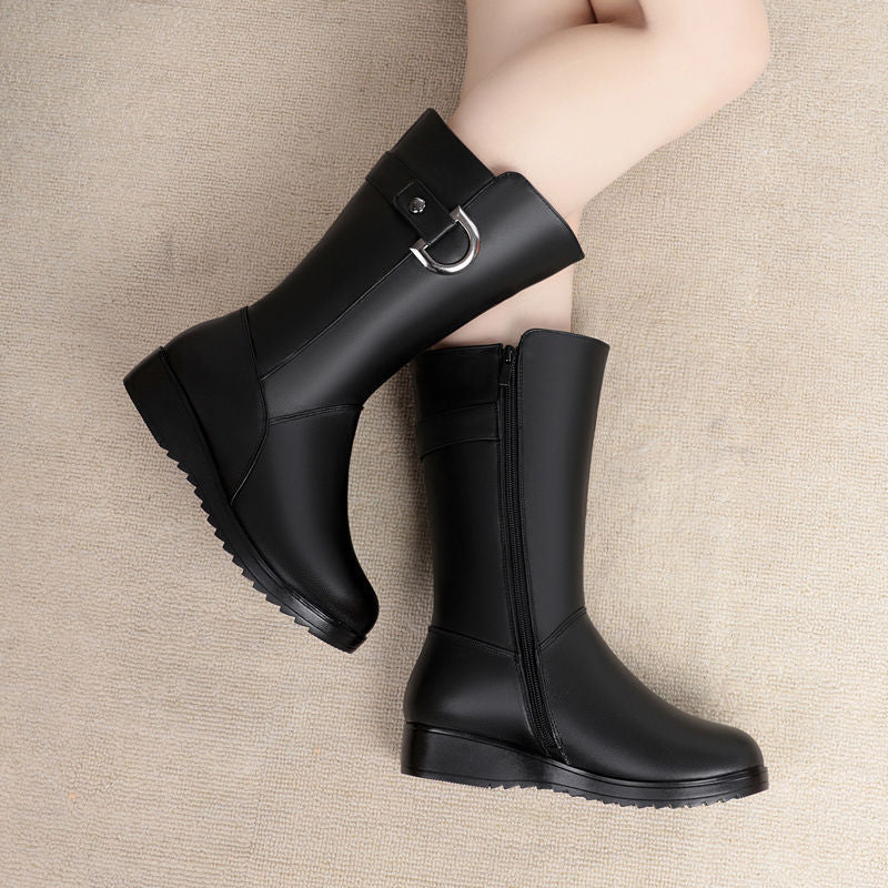Flat Non-slip Leather Boots