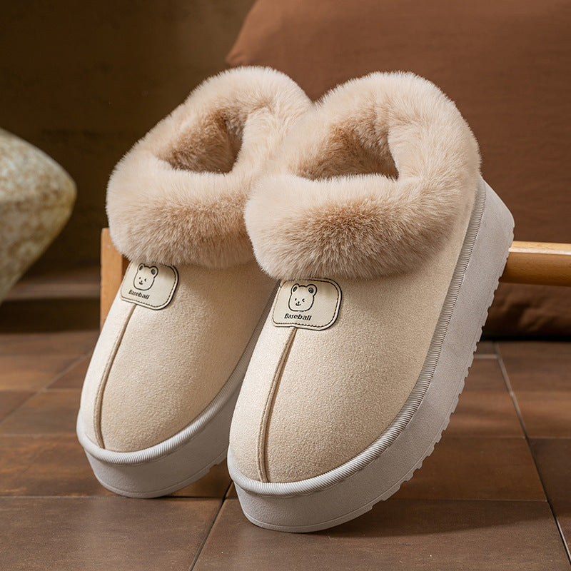 Ankle Wrap Cotton Slippers Women's Fashion Thick Snow Boots